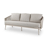 3-Sitzer Gartensofa Mikos aus Aluminium mit graufarbenen Kissen, 203x81x78 cm - ZEN ZONE Furniture