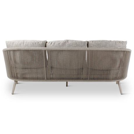 3-Sitzer Gartensofa Mikos aus Aluminium mit graufarbenen Kissen, 203x81x78 cm - ZEN ZONE Furniture