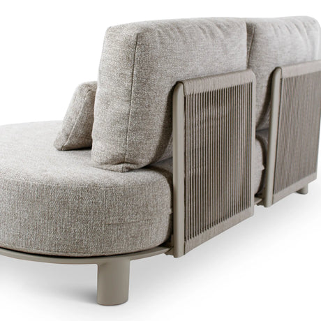 2-Sitzer-Gartensofa Nimbo aus Aluminium mit steinfarbenen Kissen aus Outdoor-Stoff, 190x93x68 cm - ZEN ZONE Furniture