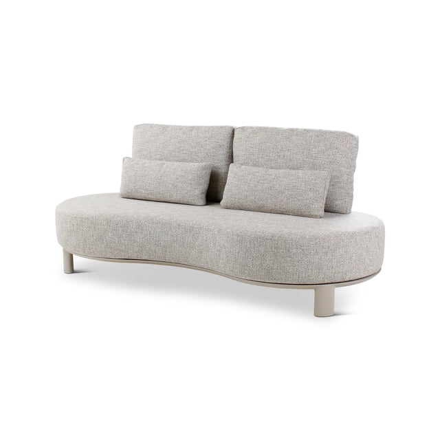 2-Sitzer-Gartensofa Nimbo aus Aluminium mit steinfarbenen Kissen aus Outdoor-Stoff, 190x93x68 cm - ZEN ZONE Furniture