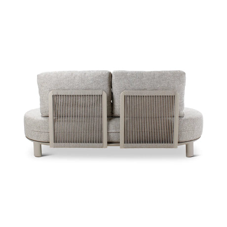 2-Sitzer-Gartensofa Nimbo aus Aluminium mit steinfarbenen Kissen aus Outdoor-Stoff, 190x93x68 cm - ZEN ZONE Furniture