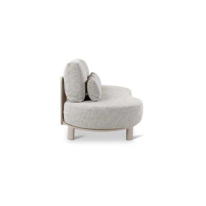 2-Sitzer-Gartensofa Nimbo aus Aluminium mit steinfarbenen Kissen aus Outdoor-Stoff, 190x93x68 cm - ZEN ZONE Furniture