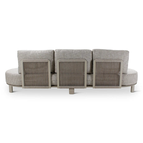 3-Sitzer Gartensofa Nimbo aus Aluminium mit graufarbenen Kissen, 275x93x68 cm - ZEN ZONE Furniture