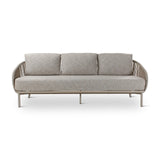 3-Sitzer Gartensofa Ariba aus Aluminium mit steinfarbenen Kissen, 220x79x75 cm - ZEN ZONE Furniture