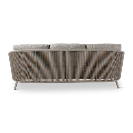 3-Sitzer Gartensofa Ariba aus Aluminium mit steinfarbenen Kissen, 220x79x75 cm - ZEN ZONE Furniture