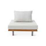 Gartensessel Emilio aus Teakholz mit muschelfarbenen Kissen - ZEN ZONE Furniture