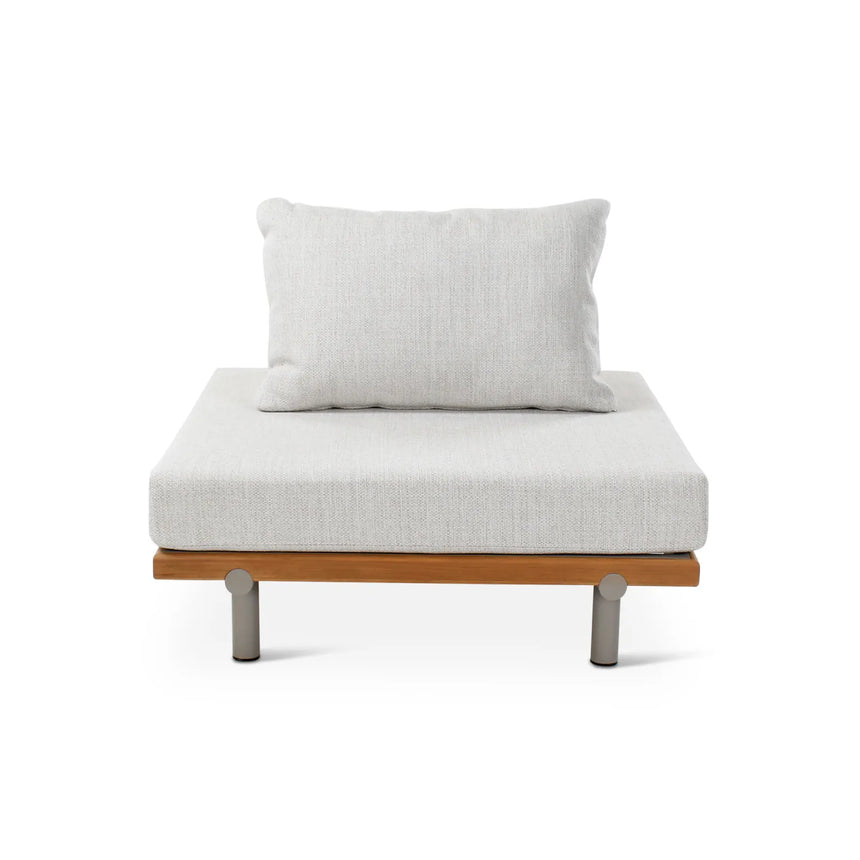Gartensessel Emilio aus Teakholz mit muschelfarbenen Kissen - ZEN ZONE Furniture
