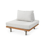 Gartensessel Emilio aus Teakholz mit muschelfarbenen Kissen - ZEN ZONE Furniture