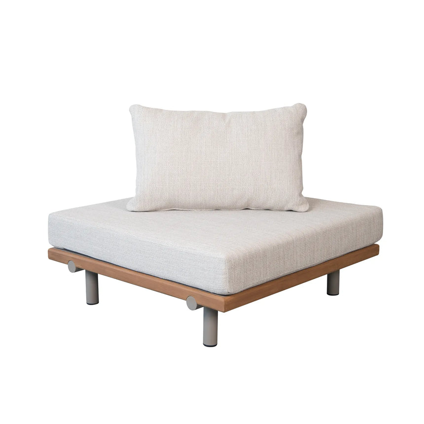 Gartensessel Emilio aus Teakholz mit muschelfarbenen Kissen - ZEN ZONE Furniture