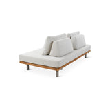2-Sitzer Gartensofa Emilio aus Teakholz mit muschelfarbenen Kissen aus Outdoor-Stoff, 190x95x69 cm - ZEN ZONE Furniture