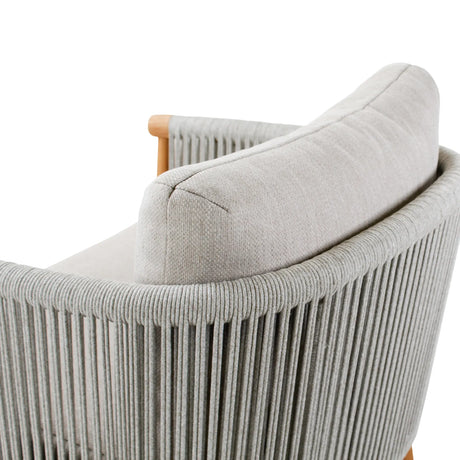 Gartensessel Romeo aus Teakholz mit wolkenfarbenen Kissen - ZEN ZONE Furniture
