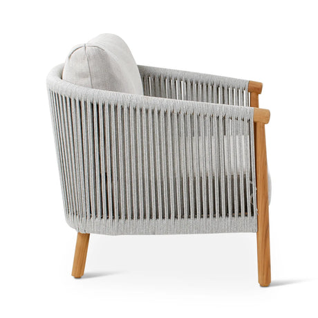 Gartensessel Romeo aus Teakholz mit wolkenfarbenen Kissen - ZEN ZONE Furniture