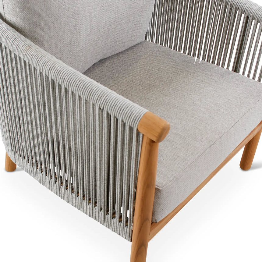 Gartensessel Romeo aus Teakholz mit wolkenfarbenen Kissen - ZEN ZONE Furniture