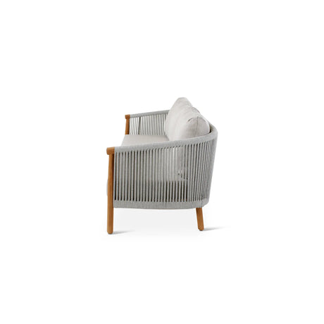 3-Sitzer Gartensofa Romeo aus Teakholz mit wolkenfarbenen Kissen, 209x82x82 cm - ZEN ZONE Furniture