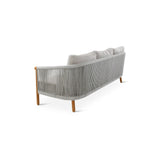 3-Sitzer Gartensofa Romeo aus Teakholz mit wolkenfarbenen Kissen, 209x82x82 cm - ZEN ZONE Furniture