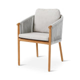 Gartenstuhl Romeo aus Teakholz mit wolkenfarbenen Kissen - ZEN ZONE Furniture
