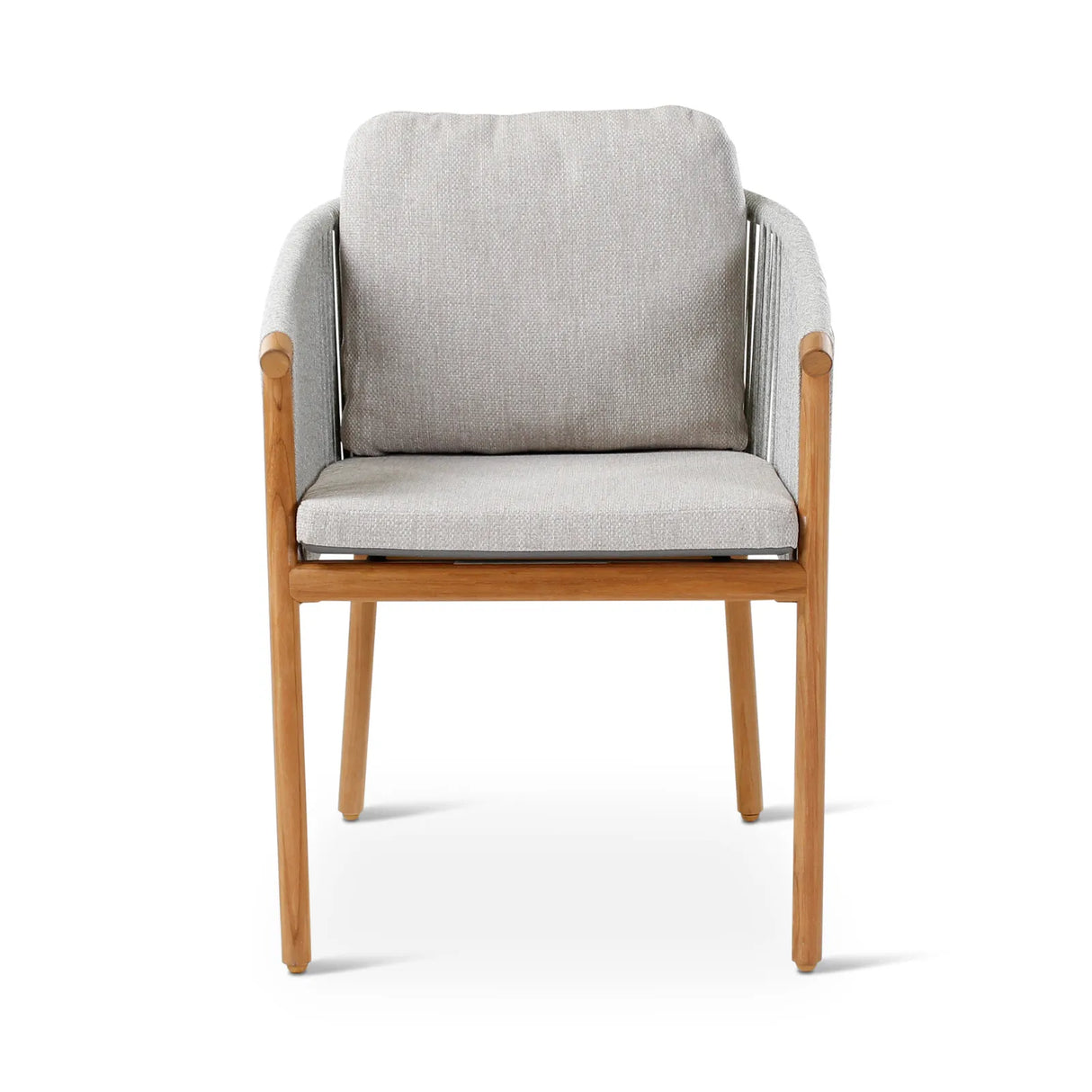 Gartenstuhl Romeo aus Teakholz mit wolkenfarbenen Kissen - ZEN ZONE Furniture