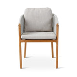 Gartenstuhl Romeo aus Teakholz mit wolkenfarbenen Kissen - ZEN ZONE Furniture
