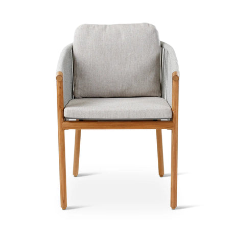 Gartenstuhl Romeo aus Teakholz mit wolkenfarbenen Kissen - ZEN ZONE Furniture