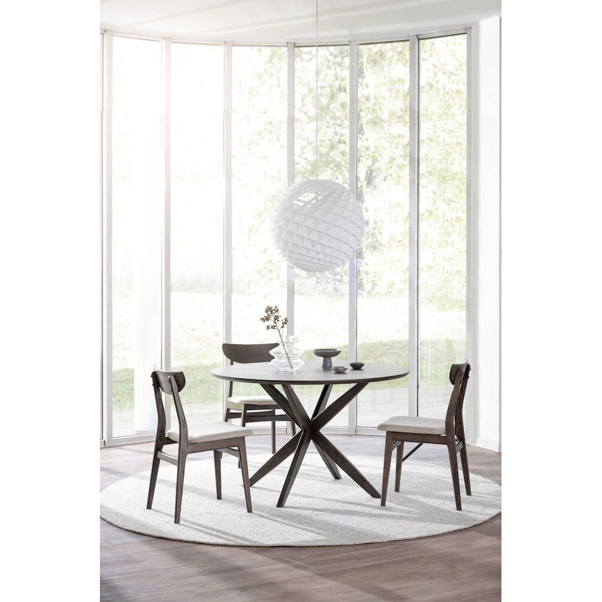 RODHAM Esszimmerstuhl Braun/Beige 44x51x82cm - ZEN ZONE