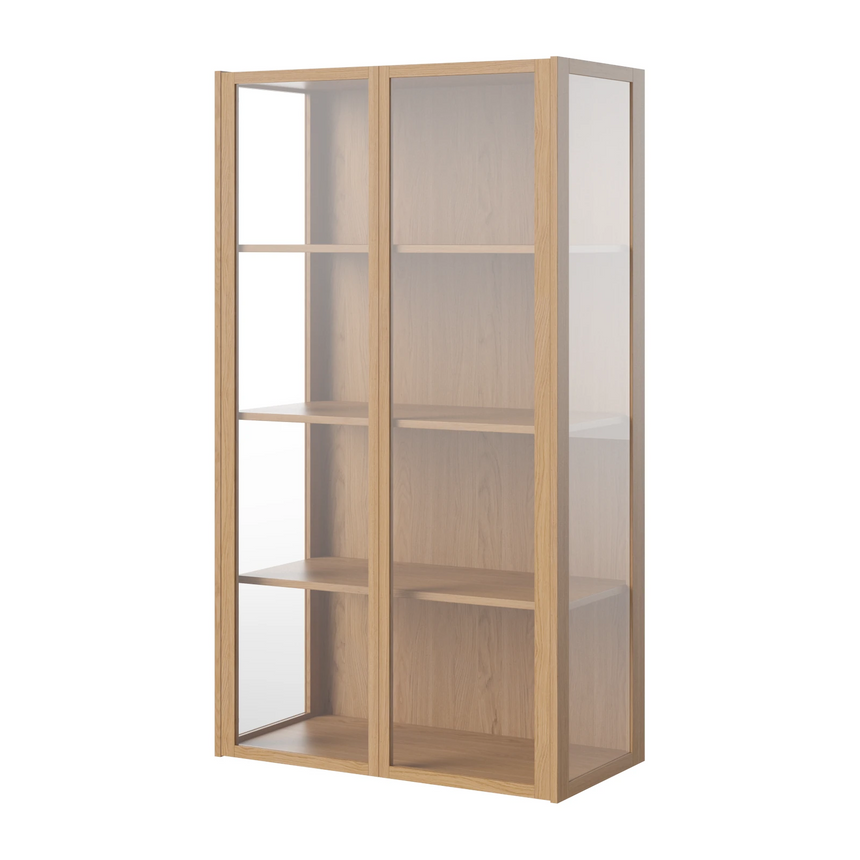 Cana Glasvitrine wandhängend, aus Eiche, geölt, 144 x 81 cm