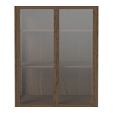 Cana Glas-Highboard mit 2 Türen, wandhängend, aus Eiche, geölt