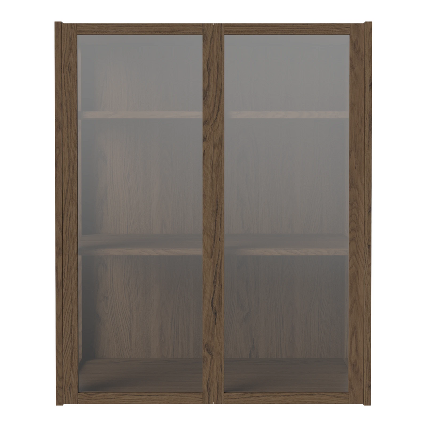 Cana Glas-Highboard mit 2 Türen, wandhängend, aus Eiche, geölt