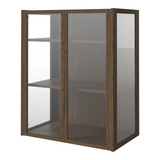 Cana Glas-Highboard mit 2 Türen, wandhängend, aus Eiche, geölt