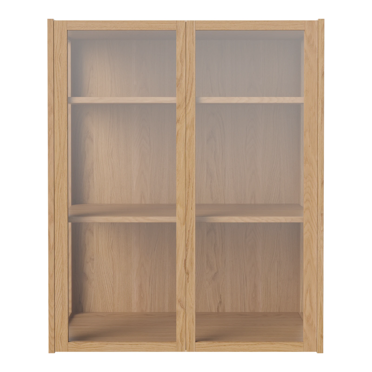 Cana Glas-Highboard mit 2 Türen, wandhängend, aus Eiche, geölt