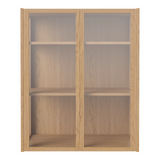 Cana Glas-Highboard mit 2 Türen, wandhängend, aus Eiche, geölt
