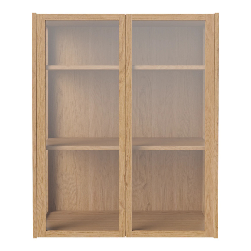 Cana Glas-Highboard mit 2 Türen, wandhängend, aus Eiche, geölt