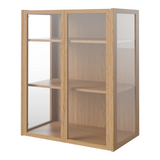 Cana Glas-Highboard mit 2 Türen, wandhängend, aus Eiche, geölt