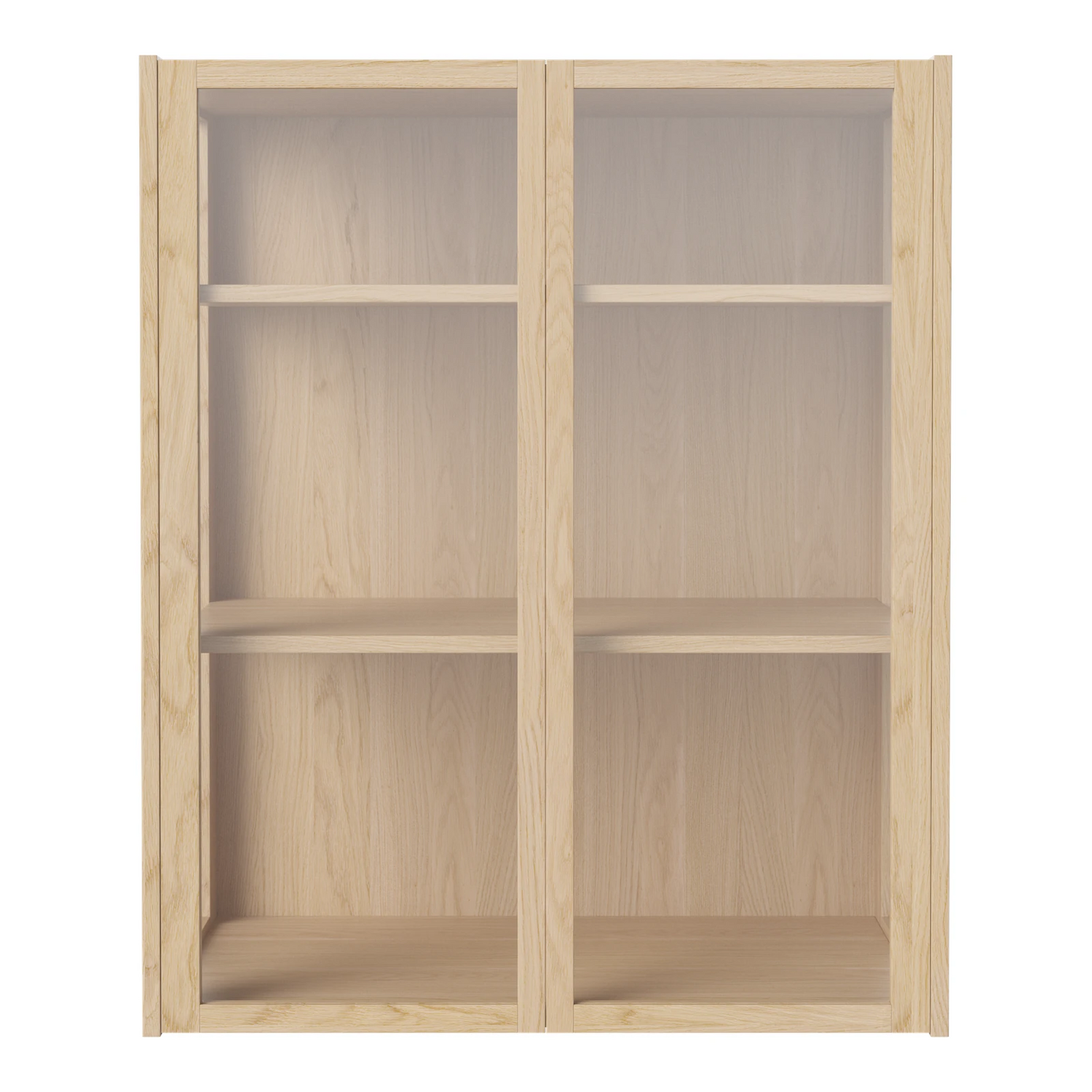 Cana Glas-Highboard mit 2 Türen, wandhängend, aus Eiche, geölt