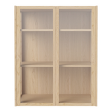 Cana Glas-Highboard mit 2 Türen, wandhängend, aus Eiche, geölt