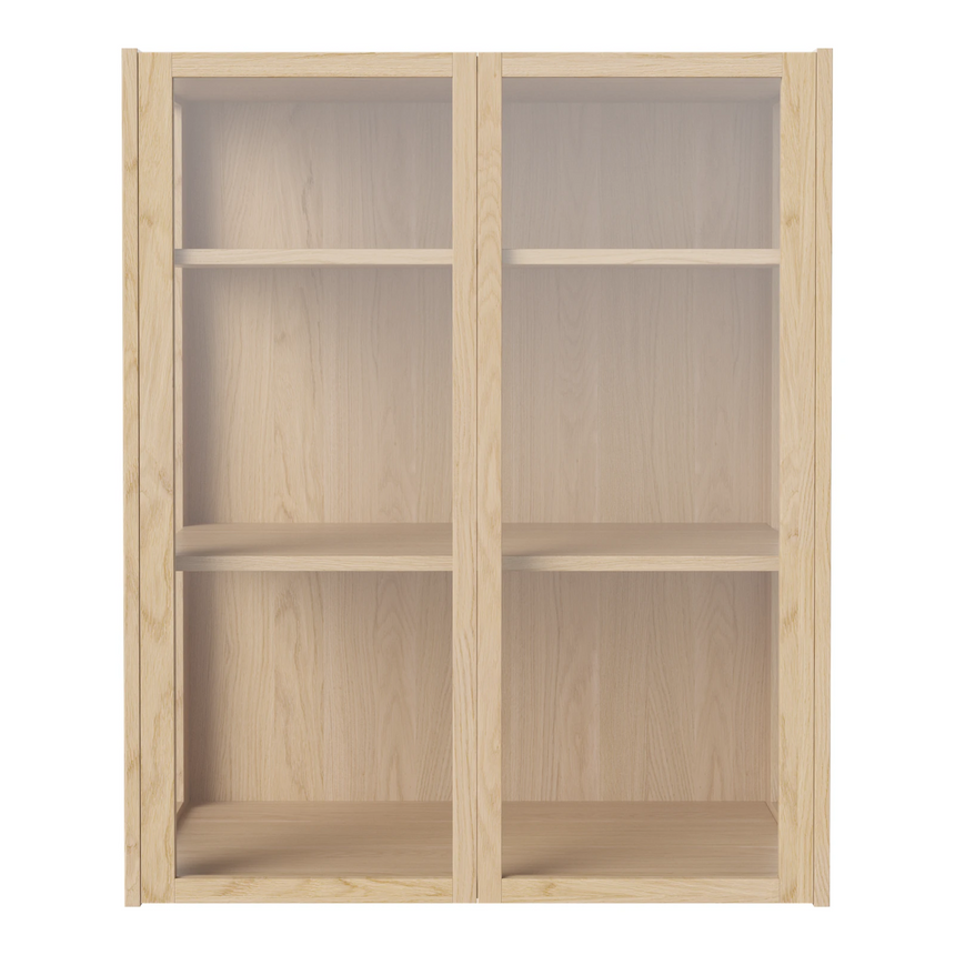 Cana Glas-Highboard mit 2 Türen, wandhängend, aus Eiche, geölt