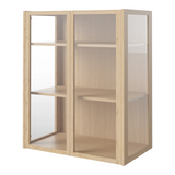 Cana Glas-Highboard mit 2 Türen, wandhängend, aus Eiche, geölt