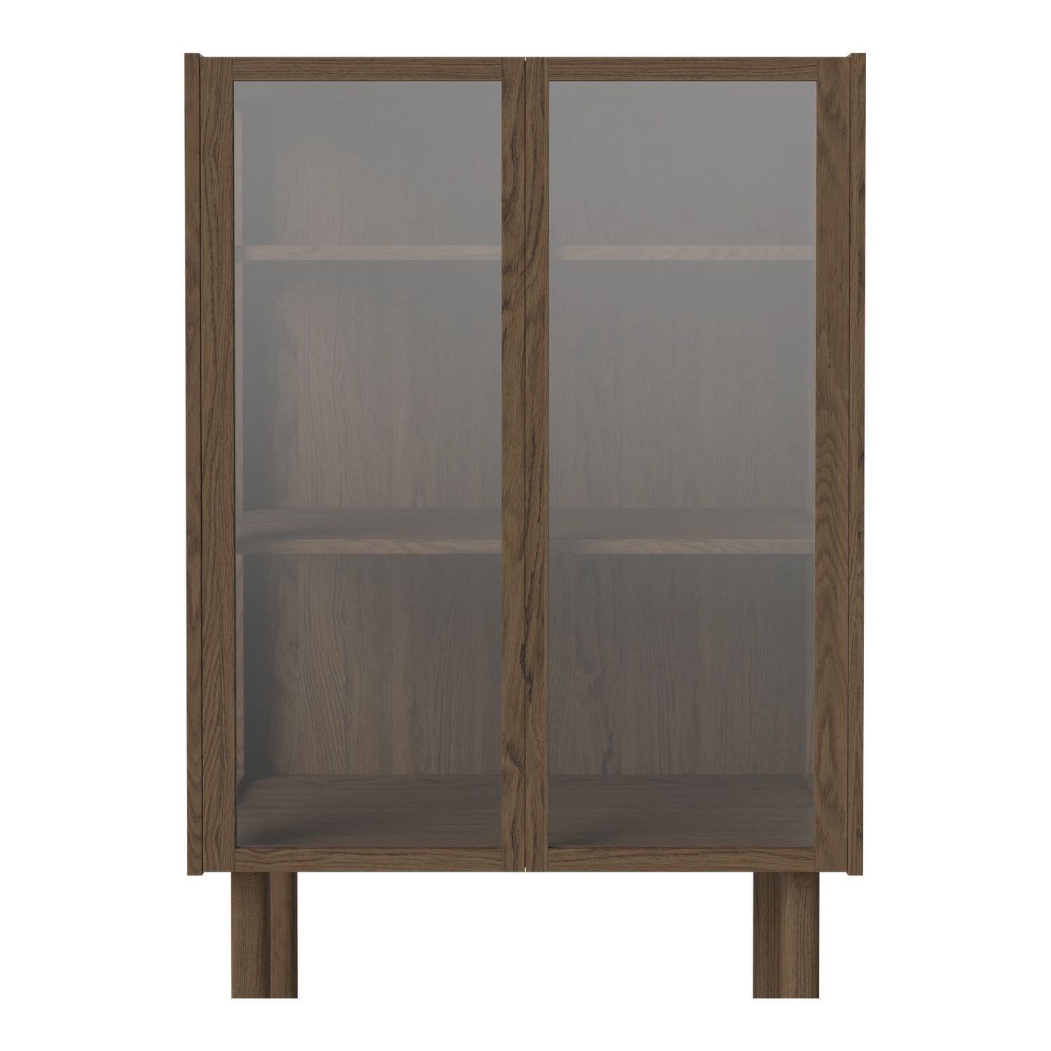 Cana Glas-Highboard mit 2 Türen, aus Eiche, geölt