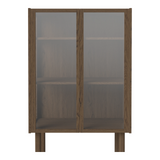 Cana Glas-Highboard mit 2 Türen, aus Eiche, geölt