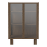 Cana Glas-Highboard mit 2 Türen, aus Eiche, geölt