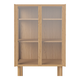 Cana Glas-Highboard mit 2 Türen, aus Eiche, geölt