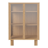 Cana Glas-Highboard mit 2 Türen, aus Eiche, geölt