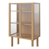 Cana Glas-Highboard mit 2 Türen, aus Eiche, geölt