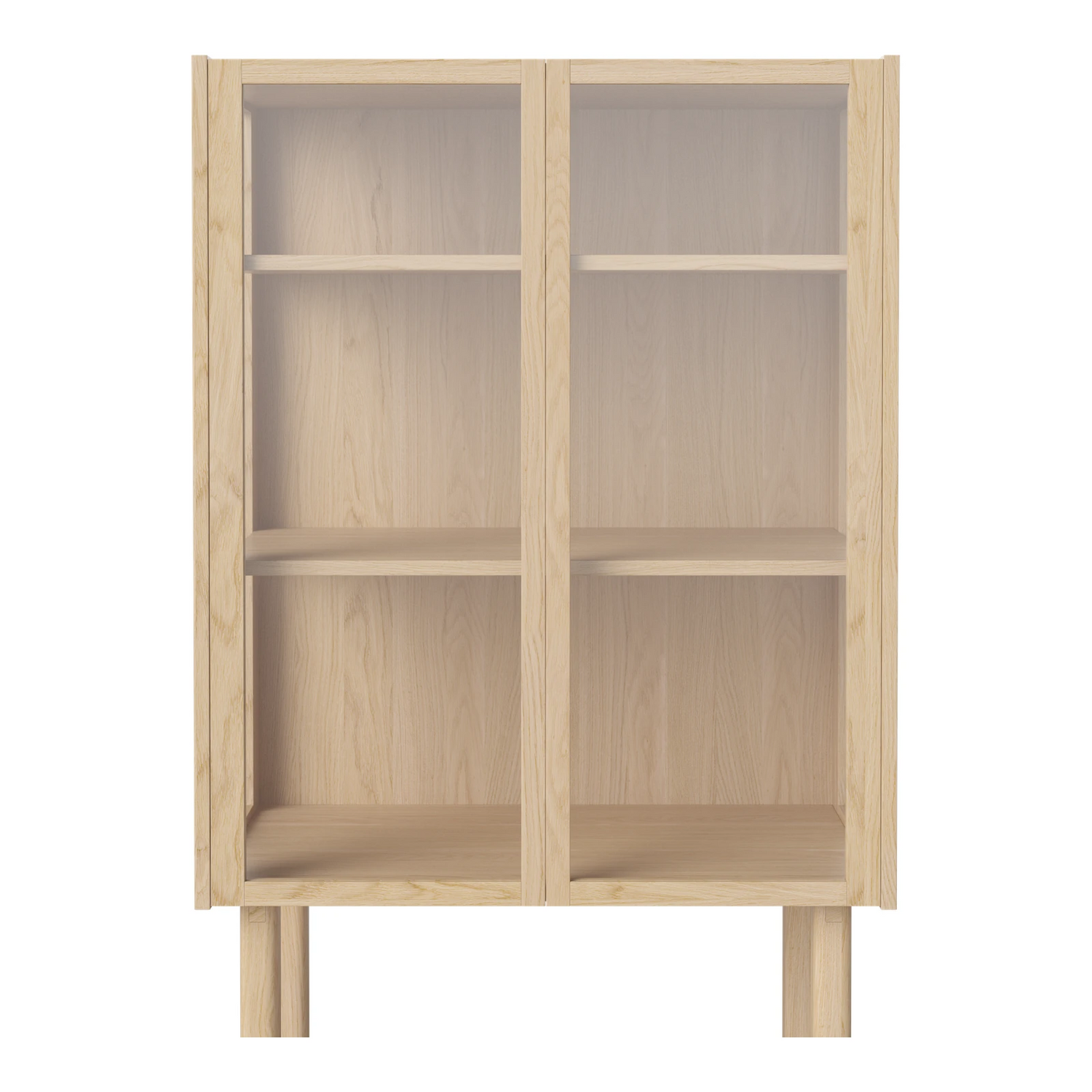 Cana Glas-Highboard mit 2 Türen, aus Eiche, geölt
