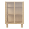 Cana Glas-Highboard mit 2 Türen, aus Eiche, geölt