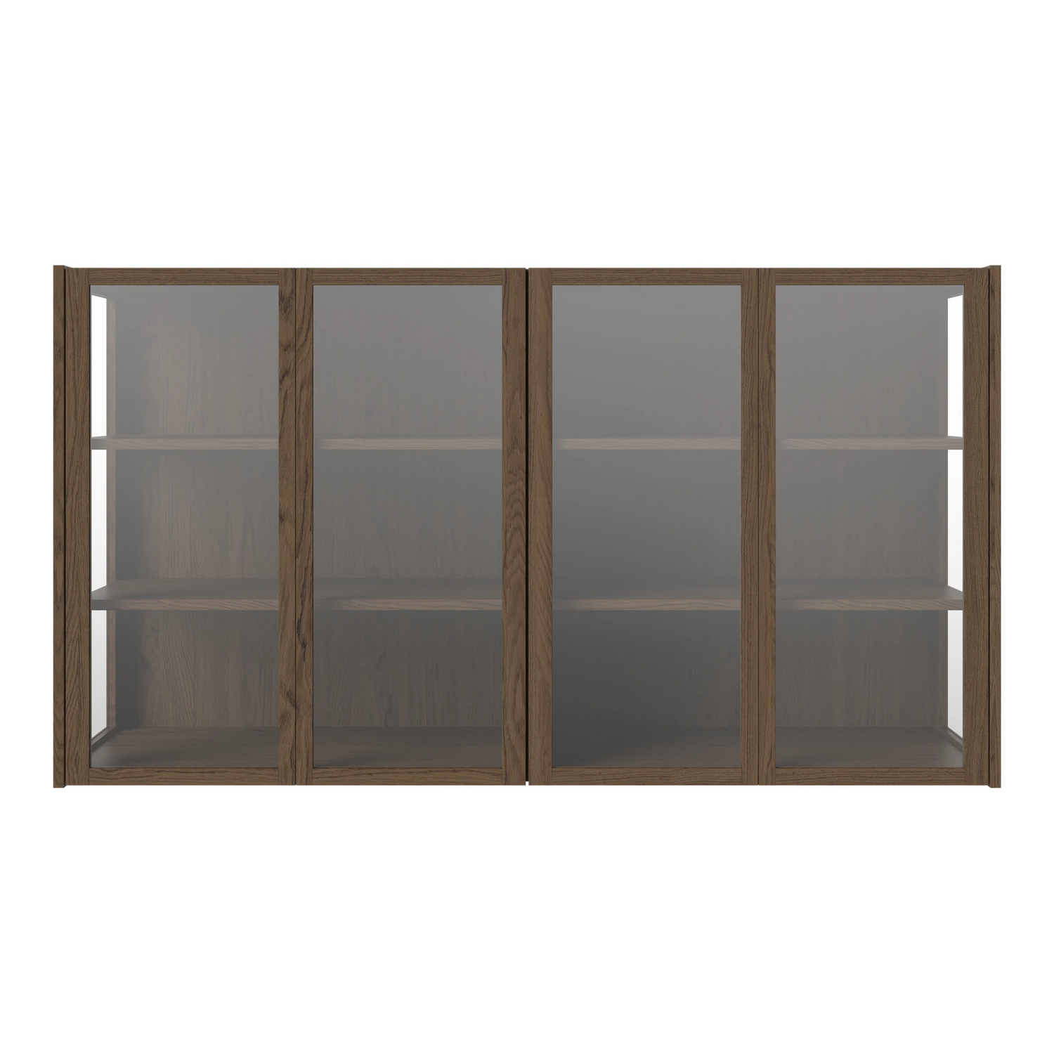 Cana Glas-Highboard mit 4 Türen, wandhängend, aus Eiche, geölt