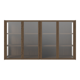 Cana Glas-Highboard mit 4 Türen, wandhängend, aus Eiche, geölt