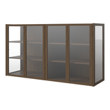 Cana Glas-Highboard mit 4 Türen, wandhängend, aus Eiche, geölt