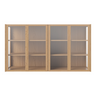 Cana Glas-Highboard mit 4 Türen, wandhängend, aus Eiche, geölt
