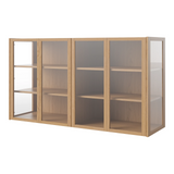 Cana Glas-Highboard mit 4 Türen, wandhängend, aus Eiche, geölt