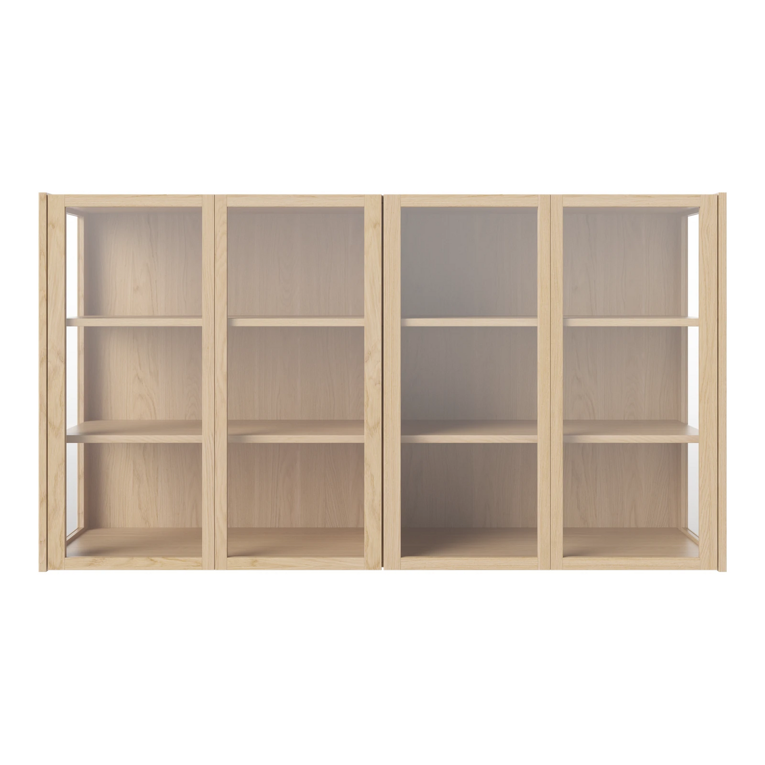 Cana Glas-Highboard mit 4 Türen, wandhängend, aus Eiche, geölt